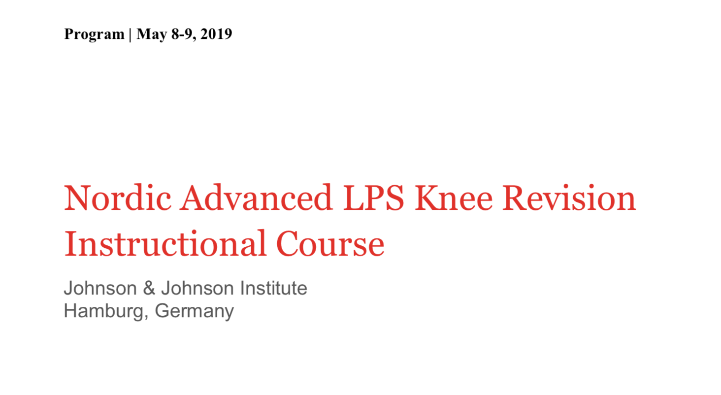 Nordic Advanced LPS Knee Revision Instructional Course
